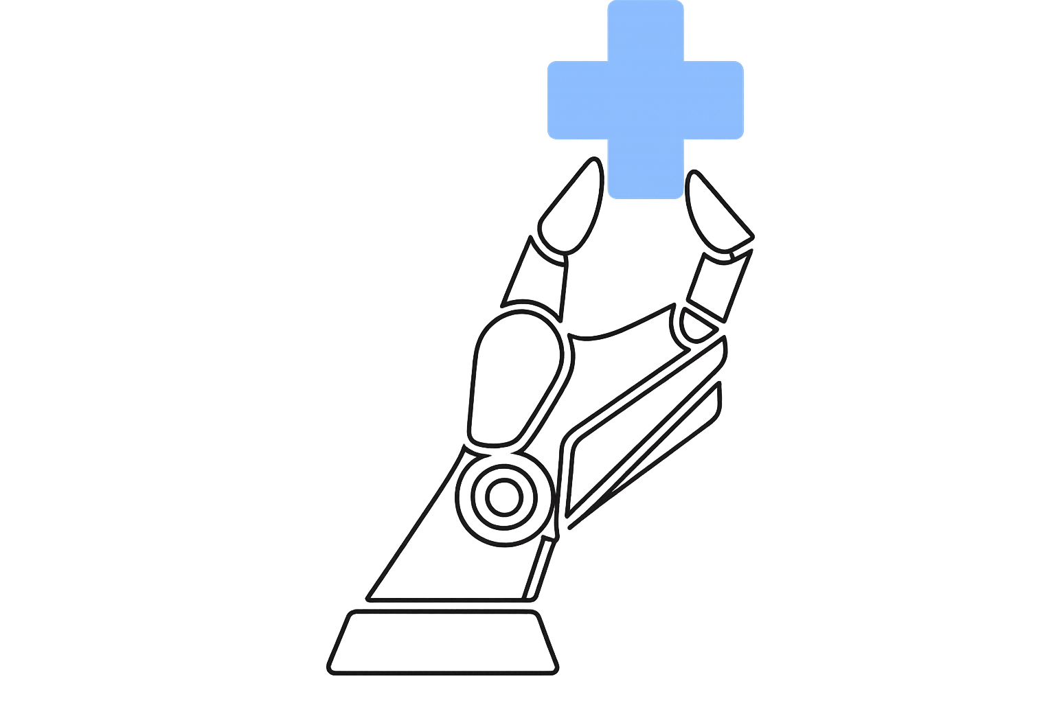 Robot hand with cross